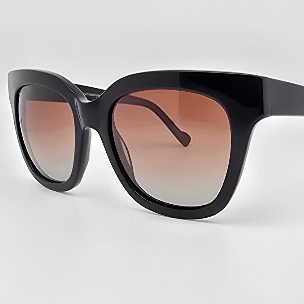 William Rast WR003P 01F Black Frame Polarized Brown Gradient Lens Sunglasses